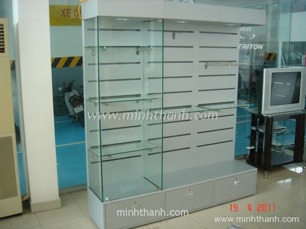 Produce aluminium shelf to display Mitsubishi car parts