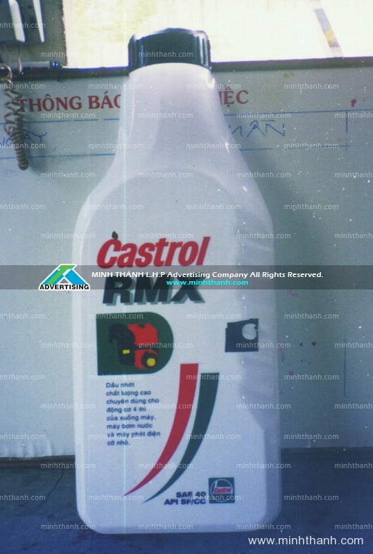 Advertising the Castrol lubricant bottle mockup