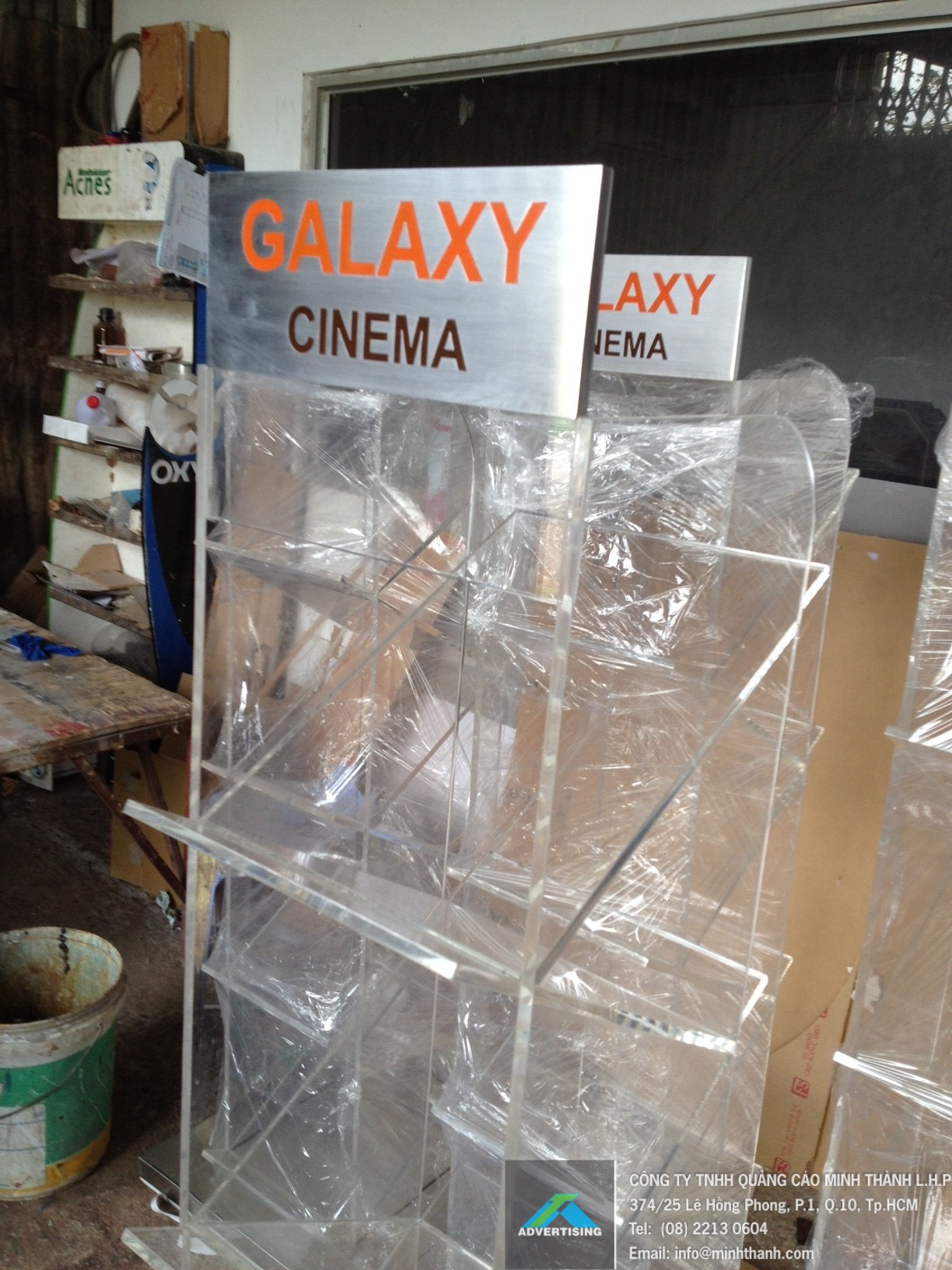 Produce acrylic brochure shelf / leaflet for Galaxy Cinema