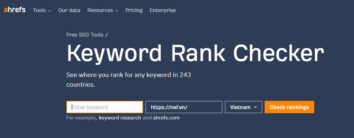 Keyword rank checker