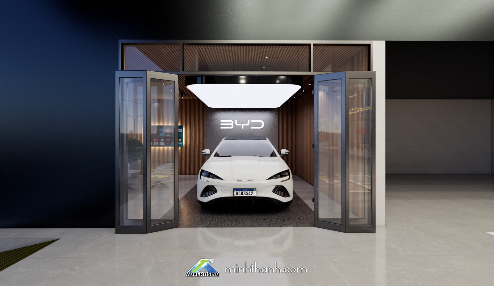 thiết kế 3D showroom BYD Bà rịa Vũng Tàu 11