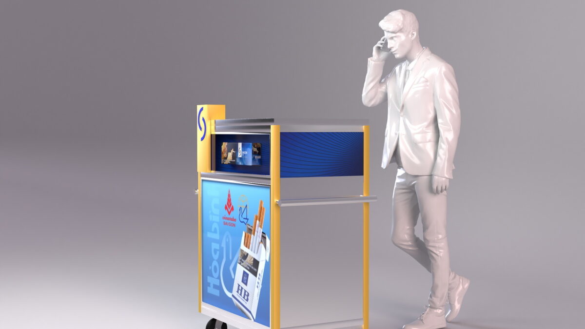 tủ xe thuốc lá loại không kính 04