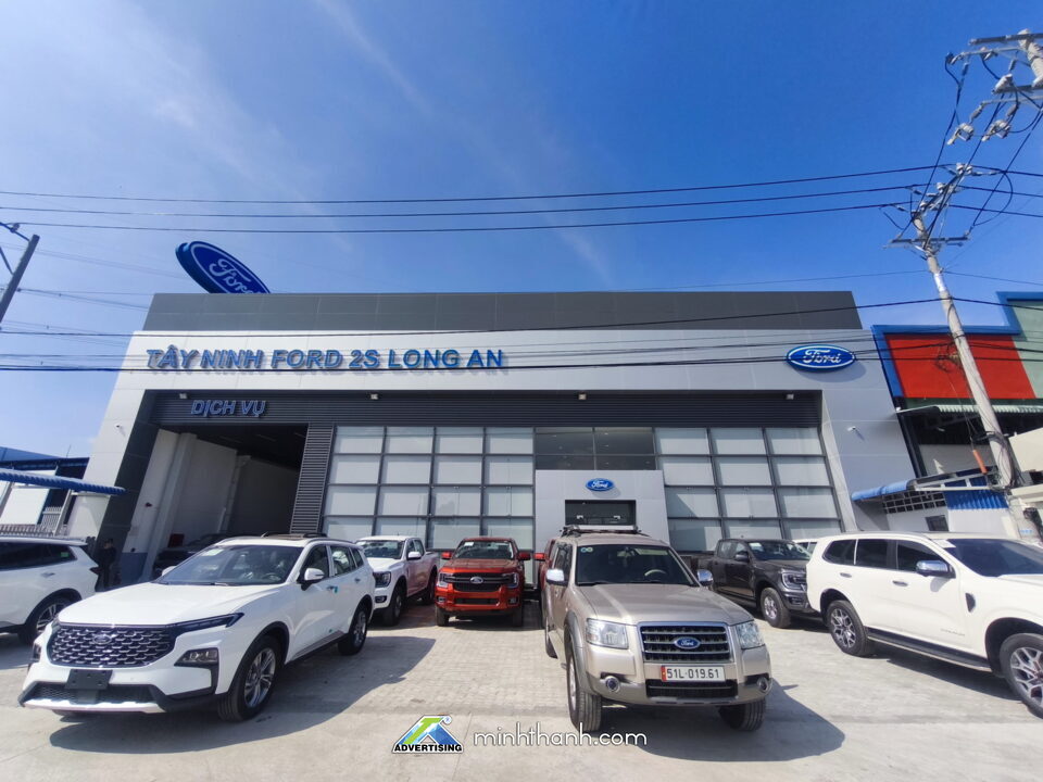 Thi công biển hiệu showroom Ford Long An Tân An 01a