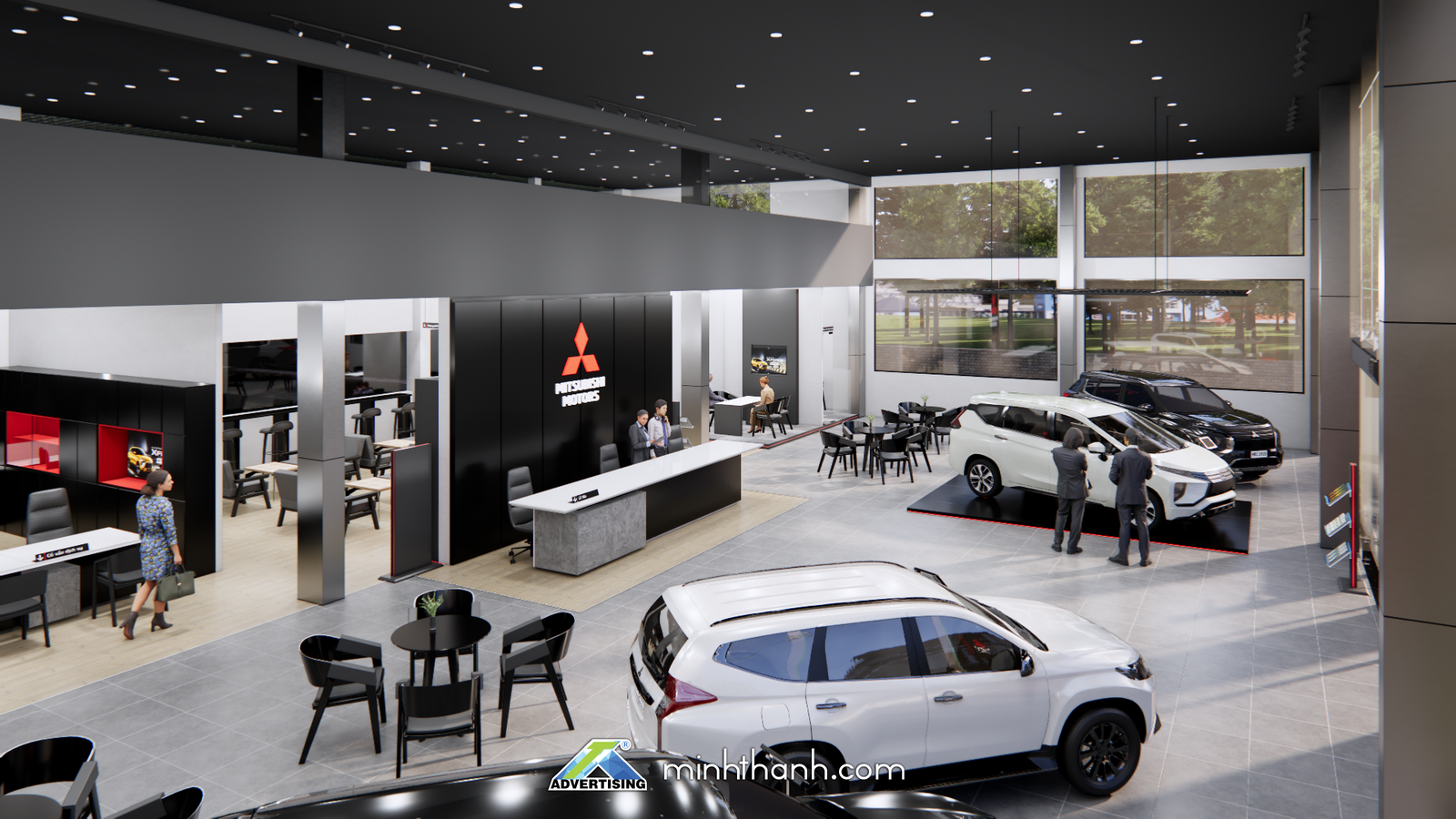 thiết kế 3D showroom Mitsubishi 12 thiết kế 3D showroom Mitsubishi 12