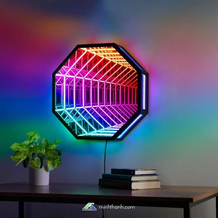 Hộp đèn trang trí LED vô cực nhiều màu siêu sáng Hộp đèn trang trí LED vô cực nhiều màu siêu sáng