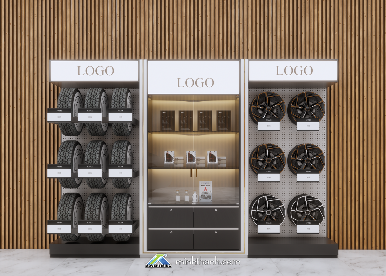 Mẫu kệ trưng bày phụ tùng ô tô KPT001 01 Mẫu kệ trưng bày phụ tùng ô tô KPT001 01