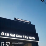 Bảng hiệu Alu chữ nổi có đèn TASCO AUTO Mitsubishi Ô tô Sài Gòn Tây Ninh 03