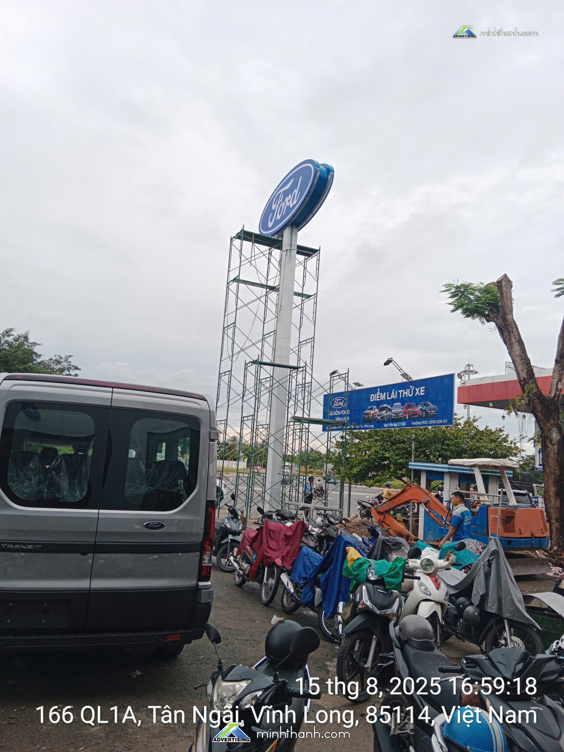 Thi công biển hiệu/ ngoại thất Showroom Ô tô Sài Gòn Ford 2S Vĩnh Long 08