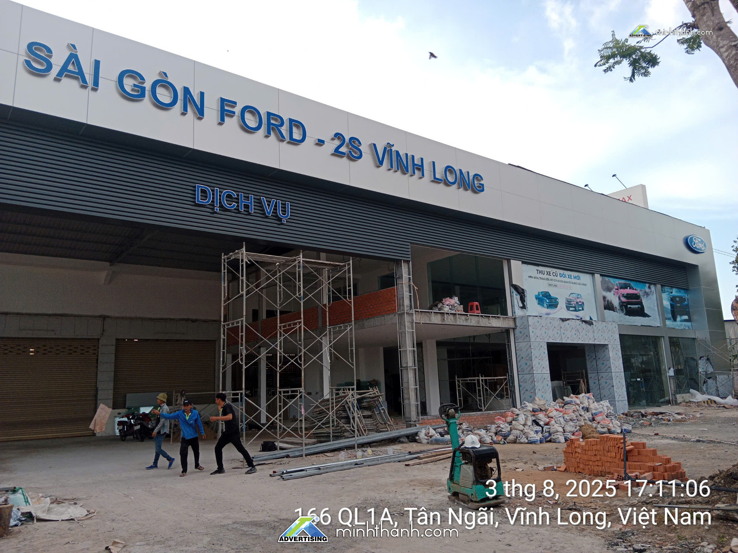Thi công biển hiệu/ ngoại thất Showroom Ô tô Sài Gòn Ford 2S Vĩnh Long 09