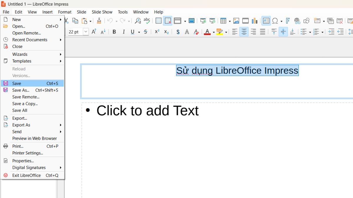 Hướng dẫn sử dụng LibreOffice Impress Hướng dẫn sử dụng LibreOffice Impress