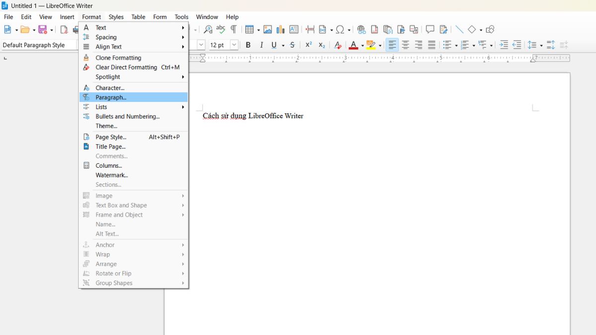 Hướng dẫn sử dụng LibreOffice Writer