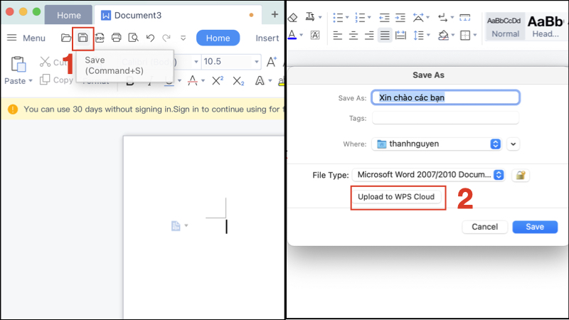 Cách lưu file trên WPS Cloud Cách lưu file trên WPS Cloud